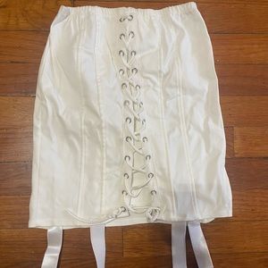 White mini skirt